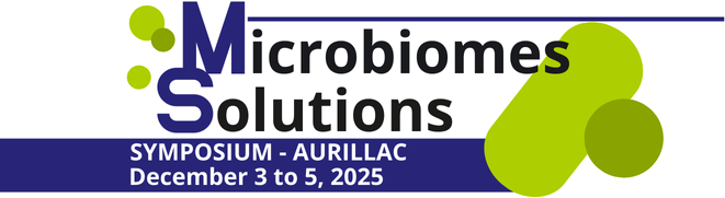 Logo du Microbiomes Solutions Symposium,du 3 au 5 décembre 2025 à Aurillac dans le Cantal, organisé par le PEM2i.